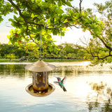 Maxbell Hanging Bird Feeder Iron Creative Bird Food Container for Porch Yard Outside Bird Pattern