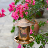Maxbell Hanging Bird Feeder Iron Creative Bird Food Container for Porch Yard Outside Butterfly Pattern
