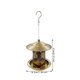 Maxbell Hanging Bird Feeder Iron Creative Bird Food Container for Porch Yard Outside Butterfly Pattern