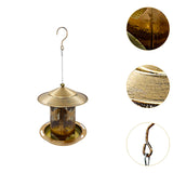 Maxbell Hanging Bird Feeder Iron Creative Bird Food Container for Porch Yard Outside Butterfly Pattern