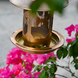 Maxbell Hanging Bird Feeder Iron Creative Bird Food Container for Porch Yard Outside Butterfly Pattern