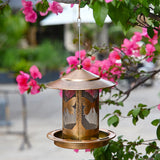 Maxbell Hanging Bird Feeder Iron Creative Bird Food Container for Porch Yard Outside Butterfly Pattern