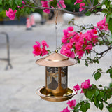 Maxbell Hanging Bird Feeder Iron Creative Bird Food Container for Porch Yard Outside Dragonfly Pattern