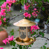 Maxbell Hanging Bird Feeder Iron Creative Bird Food Container for Porch Yard Outside Dragonfly Pattern