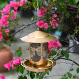 Maxbell Hanging Bird Feeder Iron Creative Bird Food Container for Porch Yard Outside Dragonfly Pattern