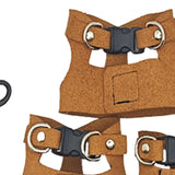 Maxbell Reptile Leash Harness Portable Outdoor Traction Rope for Amphibians Brown