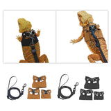 Maxbell Reptile Leash Harness Portable Outdoor Traction Rope for Amphibians Brown