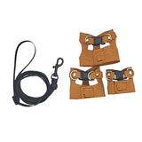 Maxbell Reptile Leash Harness Portable Outdoor Traction Rope for Amphibians Brown