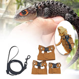 Maxbell Reptile Leash Harness Portable Outdoor Traction Rope for Amphibians Brown