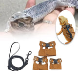 Maxbell Reptile Leash Harness Portable Outdoor Traction Rope for Amphibians Brown