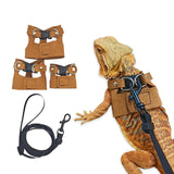 Maxbell Reptile Leash Harness Portable Outdoor Traction Rope for Amphibians Brown