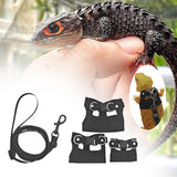 Maxbell Reptile Leash Harness Portable Outdoor Traction Rope for Amphibians Black