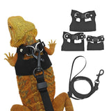 Maxbell Reptile Leash Harness Portable Outdoor Traction Rope for Amphibians Black