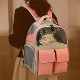 Maxbell Cat Backpack Carrier Ventilation Innovative Cat Carrier Backpack for Outdoor Pink