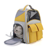Maxbell Cat Backpack Carrier Ventilation Innovative Cat Carrier Backpack for Outdoor Yellow