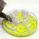 Maxbell Slow Feeder Interactive Cat Toy Food Dish Feeding Bowl for Medium Large Cats Green
