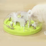 Maxbell Slow Feeder Interactive Cat Toy Food Dish Feeding Bowl for Medium Large Cats Green