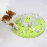 Maxbell Slow Feeder Interactive Cat Toy Food Dish Feeding Bowl for Medium Large Cats Green