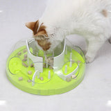 Maxbell Slow Feeder Interactive Cat Toy Food Dish Feeding Bowl for Medium Large Cats Green