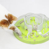 Maxbell Slow Feeder Interactive Cat Toy Food Dish Feeding Bowl for Medium Large Cats Green