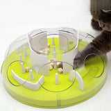 Maxbell Slow Feeder Interactive Cat Toy Food Dish Feeding Bowl for Medium Large Cats Green
