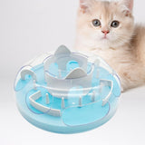 Maxbell Slow Feeder Interactive Cat Toy Food Dish Feeding Bowl for Medium Large Cats Blue