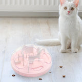Maxbell Slow Feeder Interactive Cat Toy Food Dish Feeding Bowl for Medium Large Cats Pink