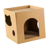 Maxbell Cardboard Cat House Playing Cat Scratch House for Kittens Cats Small Animals Brown