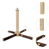 Maxbell Parrot Toy Perch Rotating Wood Bird Stand for Cockatiels Canaries Small Bird
