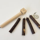 Maxbell Parrot Toy Perch Rotating Wood Bird Stand for Cockatiels Canaries Small Bird