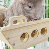 Maxbell Wooden Small Animal Hammock Guinea Pig Sleeping Nest for Squirrel Chinchilla