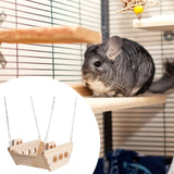 Maxbell Wooden Small Animal Hammock Guinea Pig Sleeping Nest for Squirrel Chinchilla
