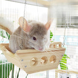 Maxbell Wooden Small Animal Hammock Guinea Pig Sleeping Nest for Squirrel Chinchilla