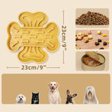 Maxbell Slow Feeder Bowl Preventing Choking TPR Slow Down Eating Bowl for Adult Dogs yellow