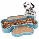 Maxbell Slow Feeder Bowl Preventing Choking TPR Slow Down Eating Bowl for Adult Dogs blue