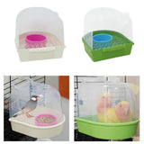 Maxbell Hanging Bird Bath for Cage Bird Feeder for Lovebird Small Bird Parrot Clear