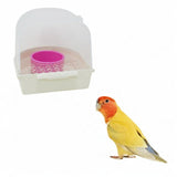 Maxbell Hanging Bird Bath for Cage Bird Feeder for Lovebird Small Bird Parrot Clear