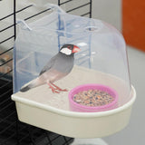 Maxbell Hanging Bird Bath for Cage Bird Feeder for Lovebird Small Bird Parrot Clear