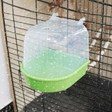 Maxbell Hanging Bird Bath for Cage Bird Feeder for Lovebird Small Bird Parrot Green Clear