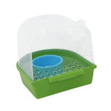 Maxbell Hanging Bird Bath for Cage Bird Feeder for Lovebird Small Bird Parrot Green Clear
