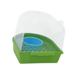 Maxbell Hanging Bird Bath for Cage Bird Feeder for Lovebird Small Bird Parrot Green Clear