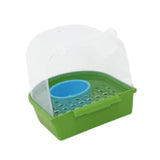 Maxbell Hanging Bird Bath for Cage Bird Feeder for Lovebird Small Bird Parrot Green Clear