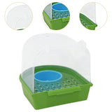 Maxbell Hanging Bird Bath for Cage Bird Feeder for Lovebird Small Bird Parrot Green Clear