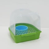 Maxbell Hanging Bird Bath for Cage Bird Feeder for Lovebird Small Bird Parrot Green Clear