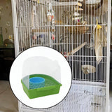 Maxbell Hanging Bird Bath for Cage Bird Feeder for Lovebird Small Bird Parrot Green Clear
