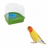 Maxbell Hanging Bird Bath for Cage Bird Feeder for Lovebird Small Bird Parrot Green Clear