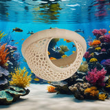 Maxbell Aquarium Hammock Ornament Breeding Decorative Tank Accessory Decor Hide Cave Beige