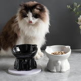 Maxbell Raised Cat Bowl Minimalist Anti Slip Elevated Cat Bowl for Small Medium Dogs Black