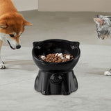 Maxbell Raised Cat Bowl Minimalist Anti Slip Elevated Cat Bowl for Small Medium Dogs Black