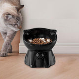Maxbell Raised Cat Bowl Minimalist Anti Slip Elevated Cat Bowl for Small Medium Dogs Black